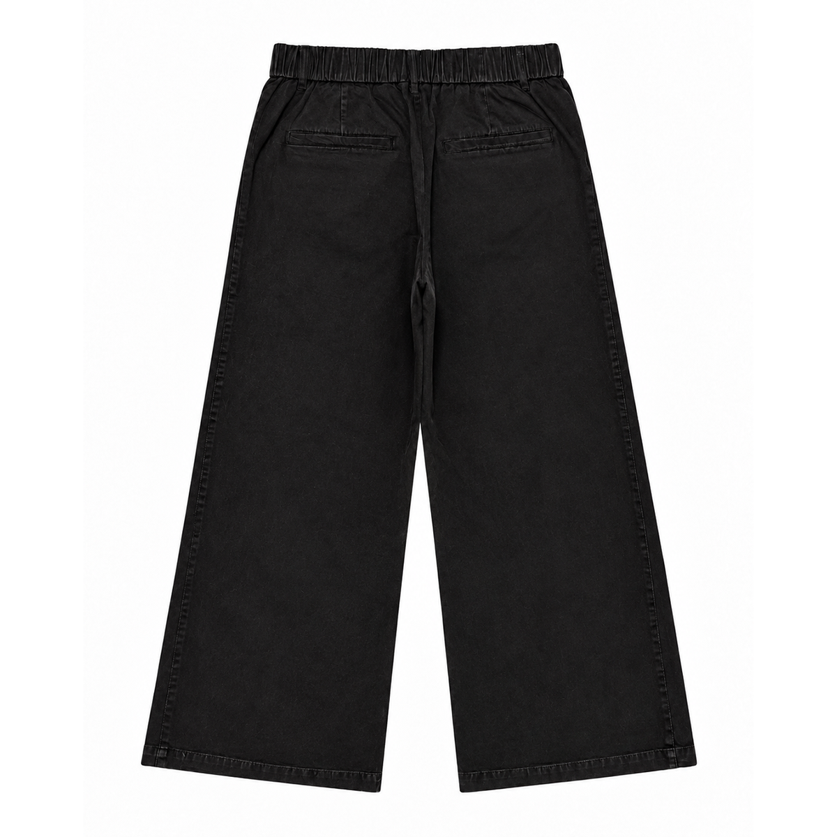 PLEAT COTTON TROUSERS - BLACK